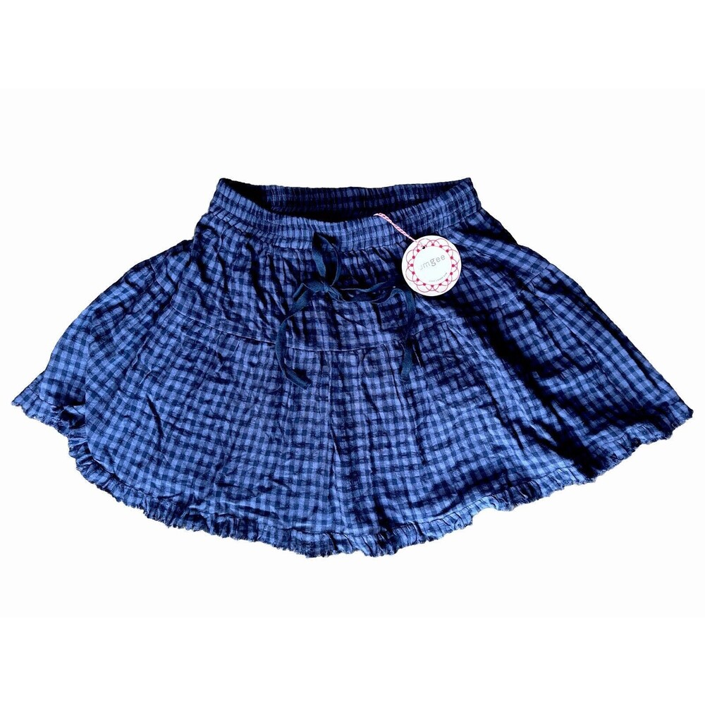 Women NWT Umgee Plaid Flowy skirt, little fringe hemming. Size Med. New